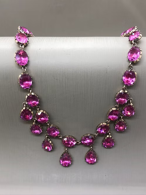 Stunning Magenta Pink Paste Necklace