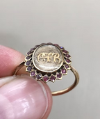 Georgian Garnet Halo Mourning Ring