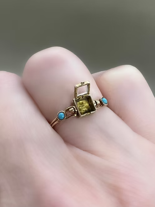 French Empire Swivel locket ring