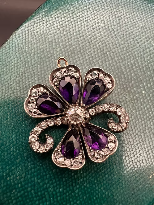 Amethyst and Diamond Flower