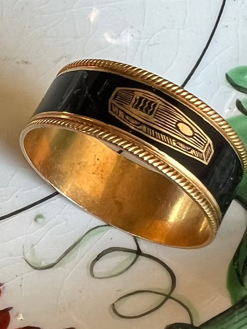 Enamel Coffin Ring
