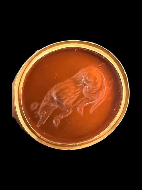 Roman Intaglio Sleeping Dog