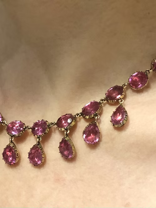 Stunning Magenta Pink Paste Necklace