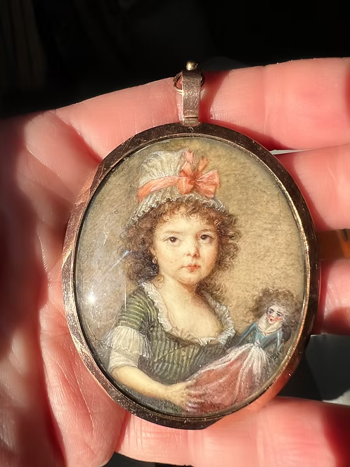 Portrait Miniature Girl with her Doll