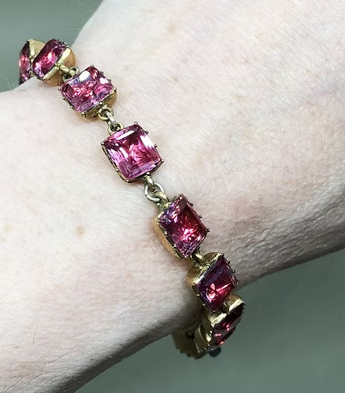 Rose Pink Georgian Paste Bracelet