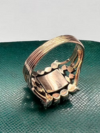 Topaz and Old Cut Diamond Georgian Ring