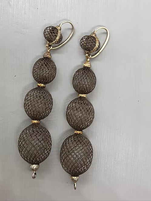 Hairwork Balloon Earrings