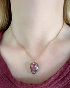 Foiled Rock Crystal Georgian Heart Pendant