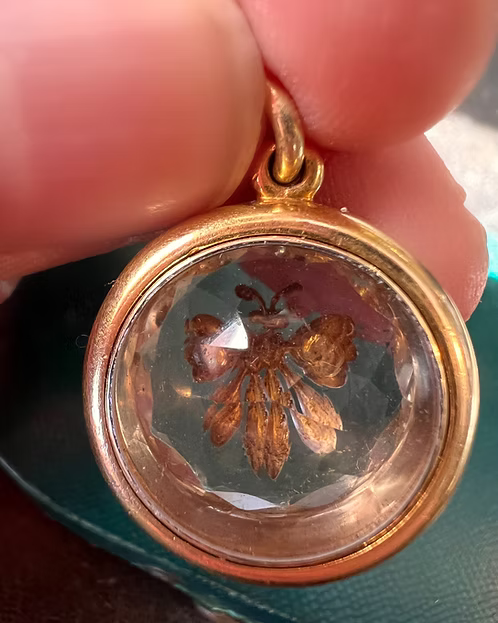 Rock Crystal and Gem Butterfly Pendant