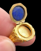 Lapis Signet Locket Ring