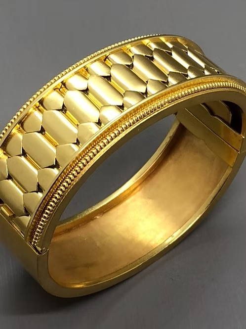 Basketweave Victorian 15carat Gold Cuff