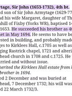 Sir John Armytage Mourning Ring 1732