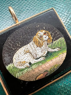 Micromosaic Spaniel pendant