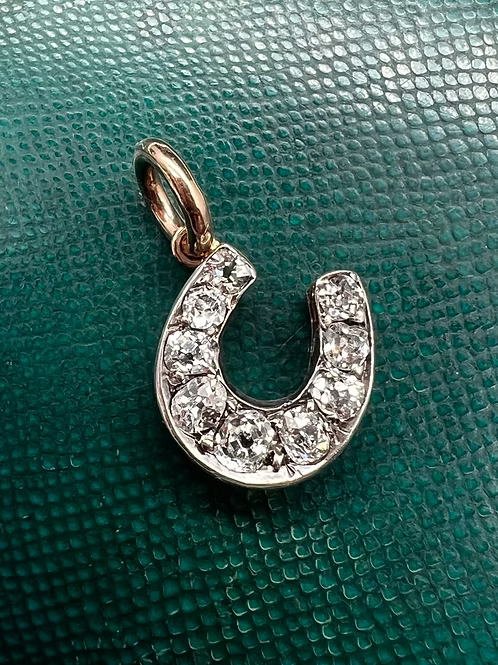 Old Cut Diamond Horseshoe Pendant