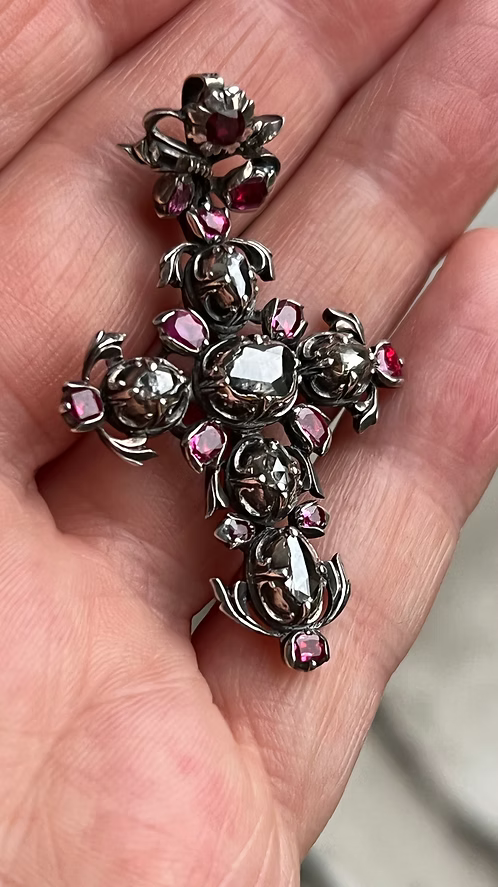 Rococo Ruby and Diamond Cross c.1760