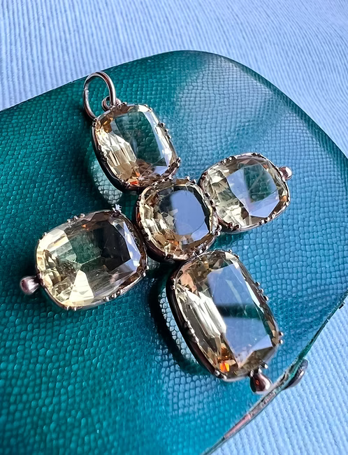 Victorian Citrine Cross