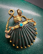 Bloodstone Scallop Scent Bottle Pendant