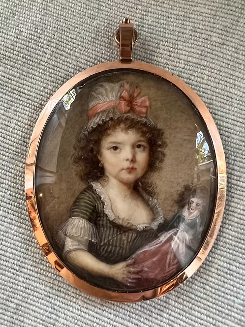Portrait Miniature Girl with her Doll