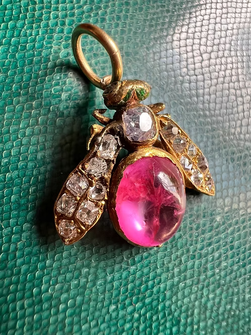 Ruby and Diamond Fly Pendant