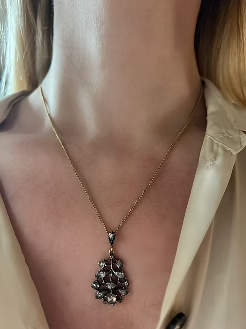 Rococo Rose Diamond Pendant