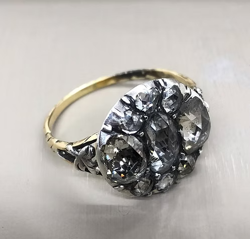 Rose diamond Butterfly Cluster Ring c.1760