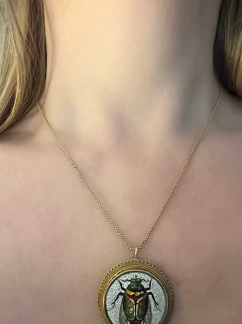 Micro Mosaic Scarab Pendant