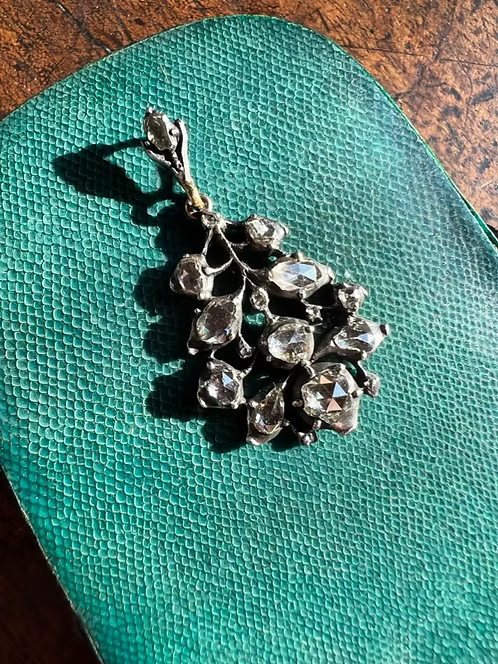 Rococo Rose Diamond Pendant