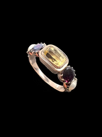 Topaz and garnet Georgian ring