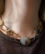 Moss Agate Esclavage Necklace