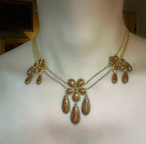 Aventurine Georgian Pansy Necklace