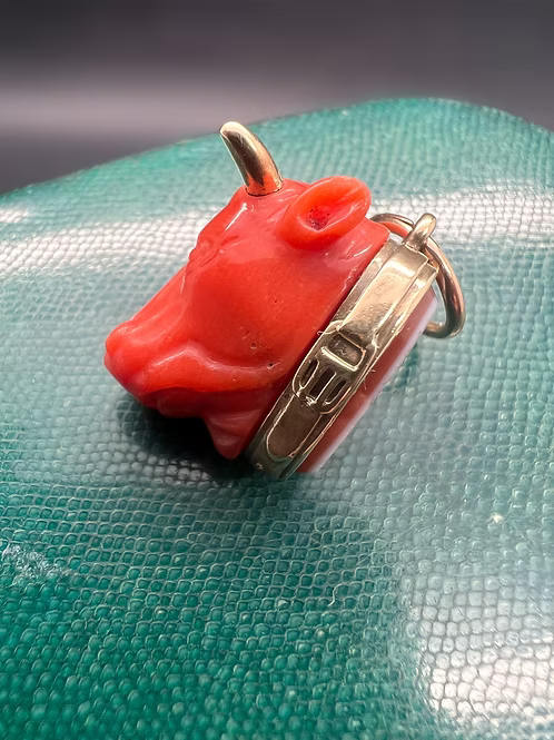 Coral Bull charm