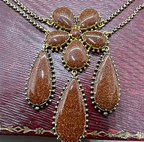 Aventurine Georgian Pansy Necklace