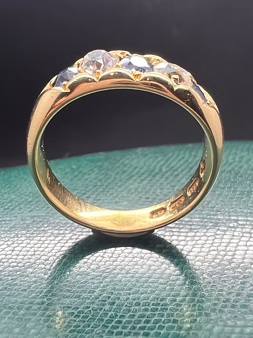 Sapphire and Old Cut Diamond Gypsy