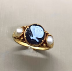 Butterfly Cameo Mourning ring for Elizabeth Chute 1842
