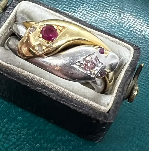 Platinum and Gold Snake Ring 1899