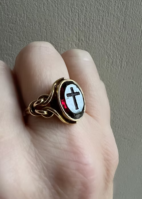 Garnet Intaglio Mourning Ring