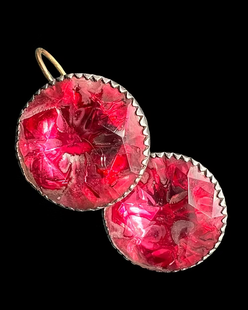 Georgian Pink Paste Earrings