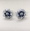 Deco Sapphire and Diamond Earrings