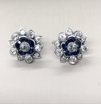Deco Sapphire and Diamond Earrings