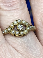 Victorian Pearl and Diamond 'Eye' ring