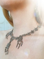 Elaborate cut-steel chandelier necklace c.1840