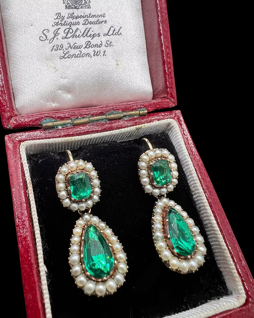 Georgian Paste and Pearl Earrings