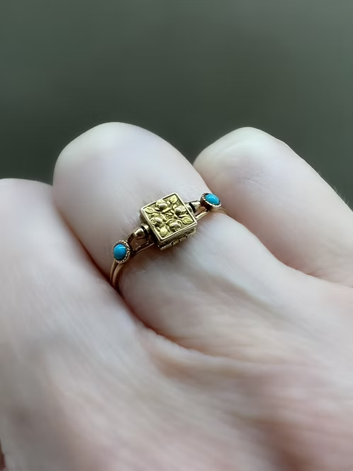 French Empire Swivel locket ring