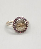 Georgian Garnet Halo Mourning Ring
