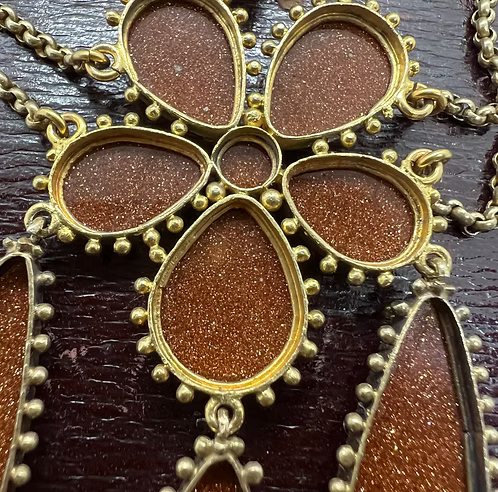 Aventurine Georgian Pansy Necklace