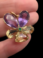 Citrine and Amethyst Pansy