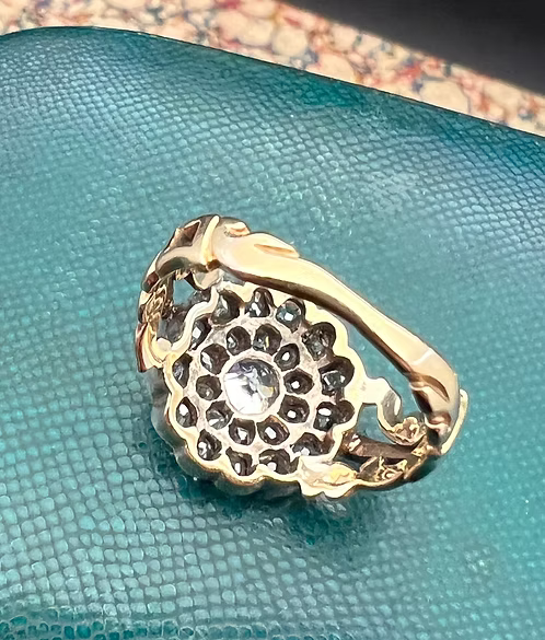 Old Cut Diamond Cluster Ring