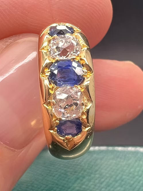 Sapphire and Old Cut Diamond Gypsy