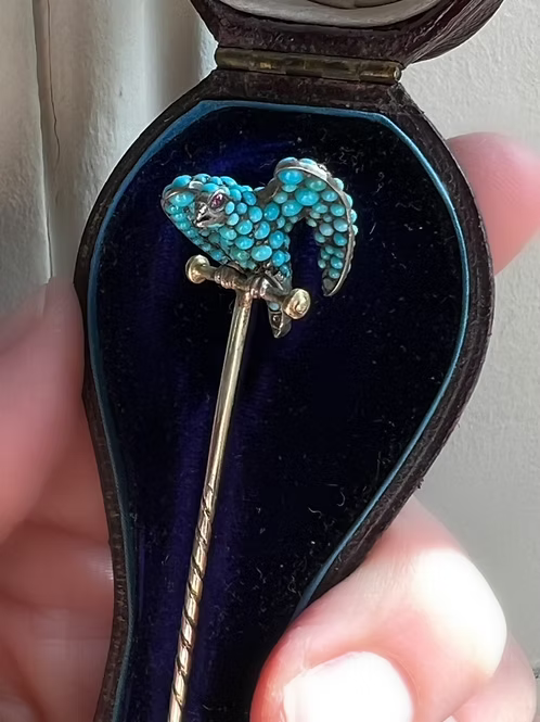 Turquoise Hawk Pin