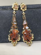Georgian Moss Agate Articulated Earrings c.1830